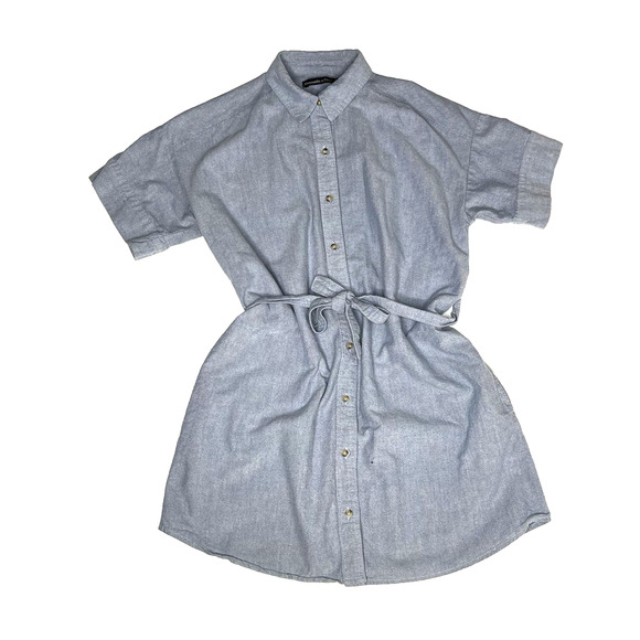 Abercrombie & Fitch Short Sleeve Chambray Shirt Dress w/ Belt & Pockets sz Small - Picture 4 of 9